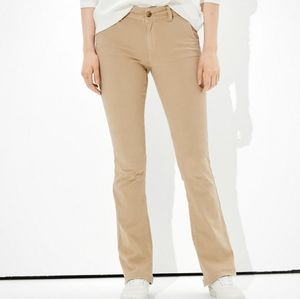 AE Stretch Kick Bootcut Pant. Size 14 Regular. Color Desert Sand.